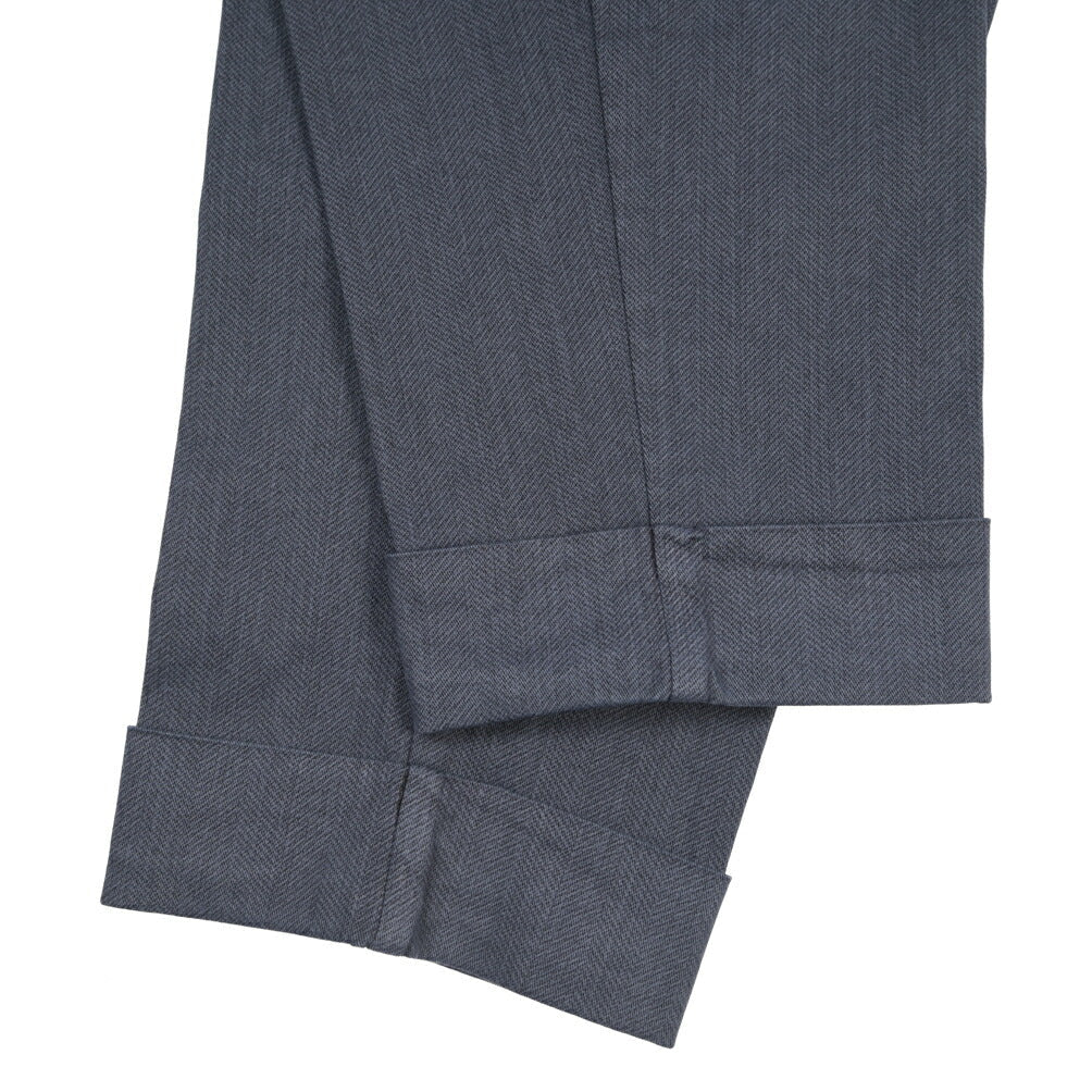 BERWICH “CHIAIA-GD” リヨセル混コットン ワンタックパンツ ネイビー(navy665) 44 | GUARDAROBA MILANO OFFICIAL STORE