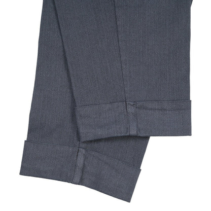 BERWICH “CHIAIA-GD” リヨセル混コットン ワンタックパンツ ネイビー(navy665) 44 | GUARDAROBA MILANO OFFICIAL STORE