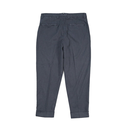 BERWICH “CHIAIA-GD” リヨセル混コットン ワンタックパンツ ネイビー(navy665) 44 | GUARDAROBA MILANO OFFICIAL STORE