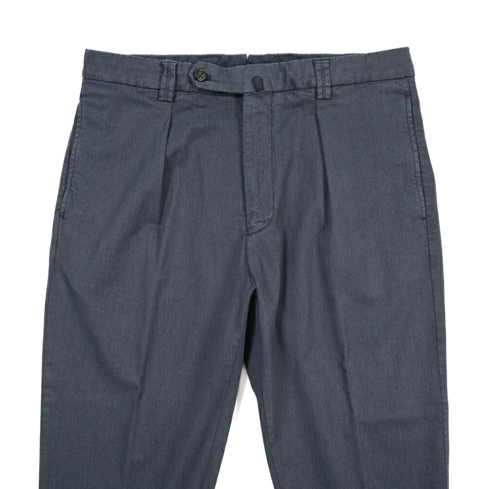 BERWICH “CHIAIA-GD” リヨセル混コットン ワンタックパンツ ネイビー(navy665) 44 | GUARDAROBA MILANO OFFICIAL STORE