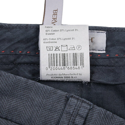 BERWICH “CHIAIA-GD” リヨセル混コットン ワンタックパンツ ネイビー(navy665) 44 | GUARDAROBA MILANO OFFICIAL STORE