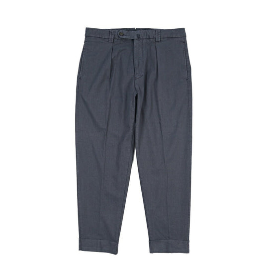BERWICH “CHIAIA-GD” リヨセル混コットン ワンタックパンツ ネイビー(navy665) 44 | GUARDAROBA MILANO OFFICIAL STORE