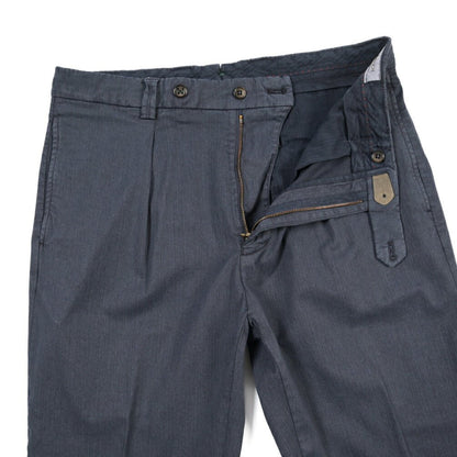 BERWICH “CHIAIA-GD” リヨセル混コットン ワンタックパンツ ネイビー(navy665) 44 | GUARDAROBA MILANO OFFICIAL STORE
