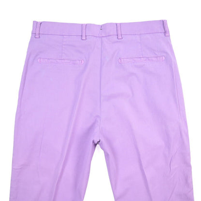 BERWICH “CHIAIA-GD” コットン混 ワンタックチノパンツ パープル(lilla762) 46 | GUARDAROBA MILANO OFFICIAL STORE