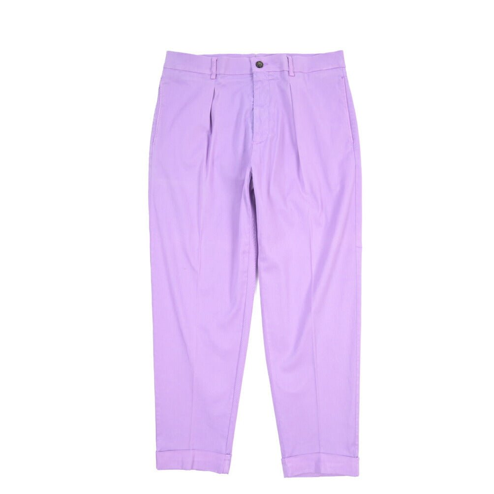 BERWICH “CHIAIA-GD” コットン混 ワンタックチノパンツ パープル(lilla762) 46 | GUARDAROBA MILANO OFFICIAL STORE