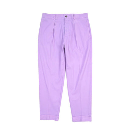 BERWICH “CHIAIA-GD” コットン混 ワンタックチノパンツ パープル(lilla762) 46 | GUARDAROBA MILANO OFFICIAL STORE