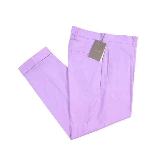 BERWICH “CHIAIA-GD” コットン混 ワンタックチノパンツ パープル(lilla762) 46 | GUARDAROBA MILANO OFFICIAL STORE