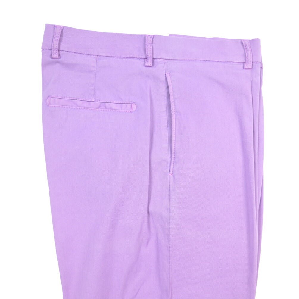 BERWICH “CHIAIA-GD” コットン混 ワンタックチノパンツ パープル(lilla762) 46 | GUARDAROBA MILANO OFFICIAL STORE