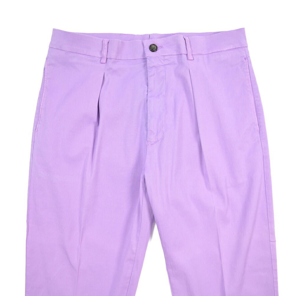 BERWICH “CHIAIA-GD” コットン混 ワンタックチノパンツ パープル(lilla762) 46 | GUARDAROBA MILANO OFFICIAL STORE