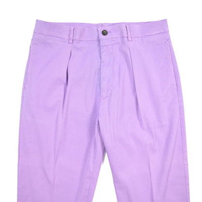BERWICH “CHIAIA-GD” コットン混 ワンタックチノパンツ パープル(lilla762) 46 | GUARDAROBA MILANO OFFICIAL STORE