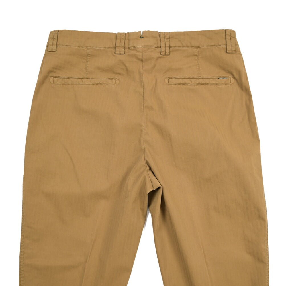 BERWICH “CHIAIA-GD” ストレッチコットン ワンタックヘリンボーンパンツ ブラウン(old280) 46 | GUARDAROBA MILANO OFFICIAL STORE