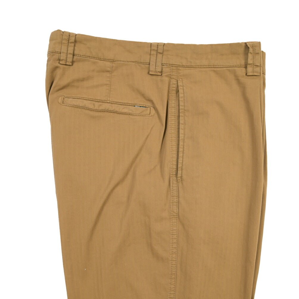BERWICH “CHIAIA-GD” ストレッチコットン ワンタックヘリンボーンパンツ ブラウン(old280) 46 | GUARDAROBA MILANO OFFICIAL STORE