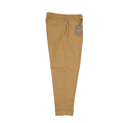 BERWICH “CHIAIA-GD” ストレッチコットン ワンタックヘリンボーンパンツ ブラウン(old280) 46 | GUARDAROBA MILANO OFFICIAL STORE