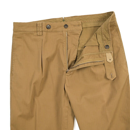 BERWICH “CHIAIA-GD” ストレッチコットン ワンタックヘリンボーンパンツ ブラウン(old280) 46 | GUARDAROBA MILANO OFFICIAL STORE