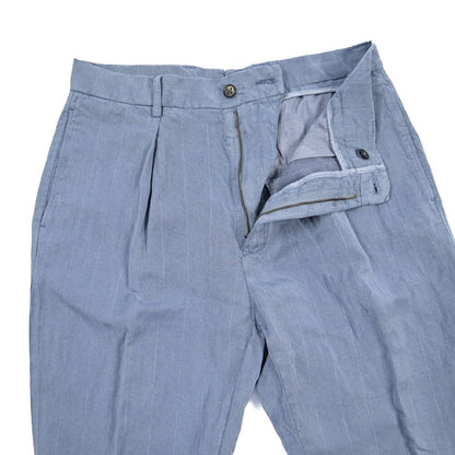 BERWICH “CHIAIA-GD” リネン混 ワンタックスラックス ブルーグレー(indigo309) 46 | GUARDAROBA MILANO OFFICIAL STORE