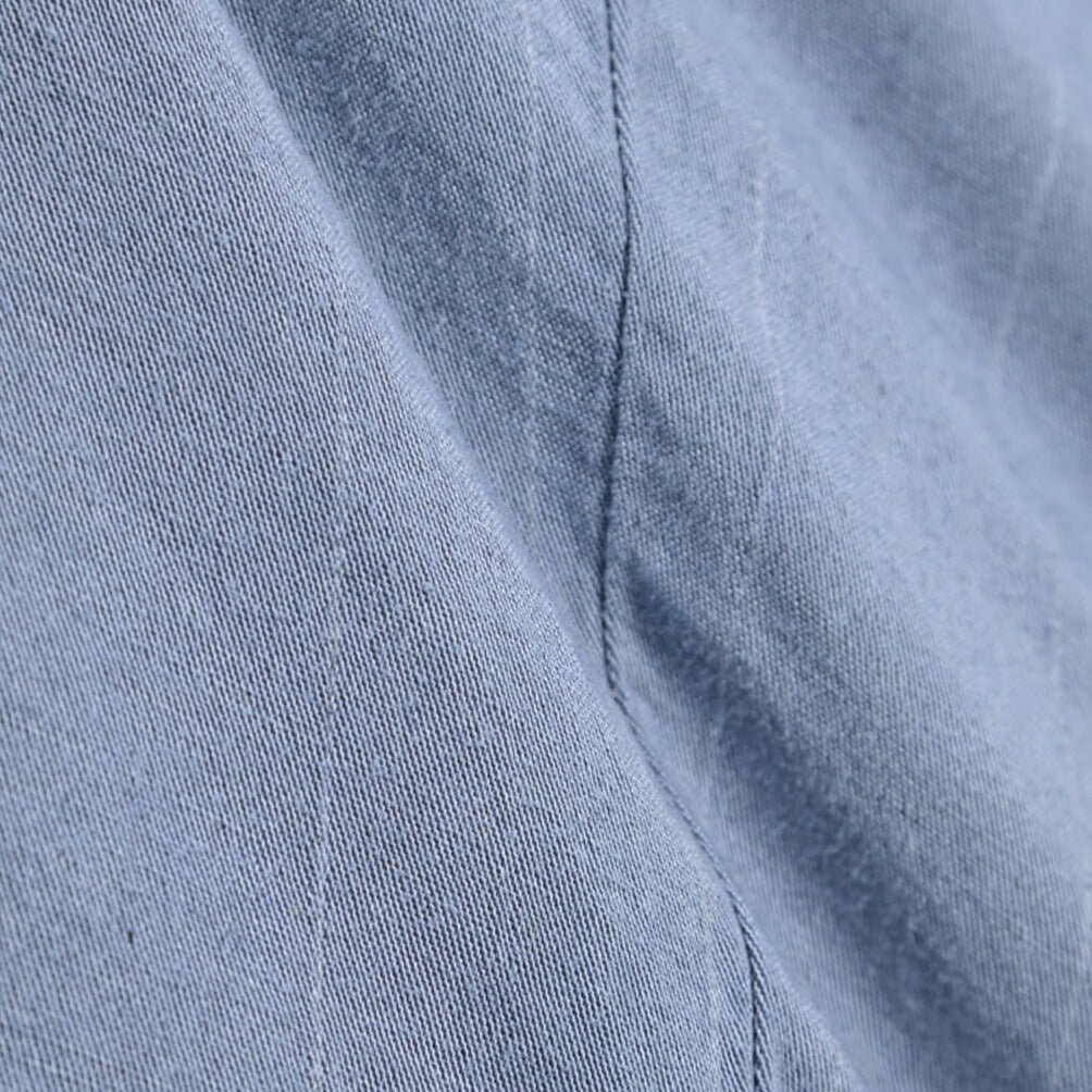 BERWICH “CHIAIA-GD” リネン混 ワンタックスラックス ブルーグレー(indigo309) 46 | GUARDAROBA MILANO OFFICIAL STORE