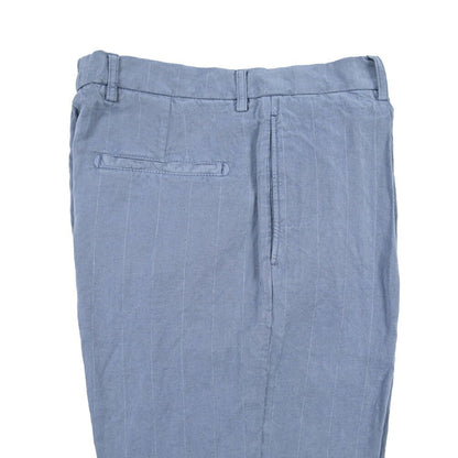 BERWICH “CHIAIA-GD” リネン混 ワンタックスラックス ブルーグレー(indigo309) 46 | GUARDAROBA MILANO OFFICIAL STORE