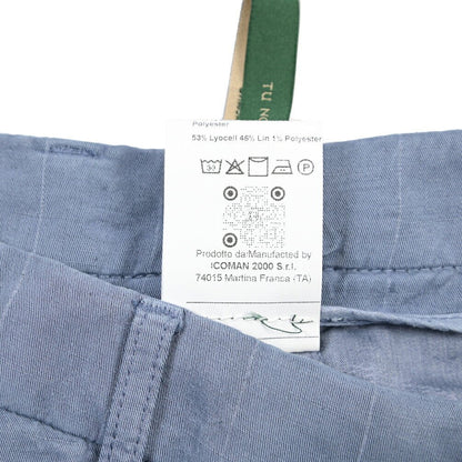 BERWICH “CHIAIA-GD” リネン混 ワンタックスラックス ブルーグレー(indigo309) 46 | GUARDAROBA MILANO OFFICIAL STORE