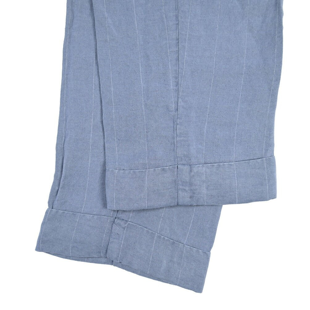 BERWICH “CHIAIA-GD” リネン混 ワンタックスラックス ブルーグレー(indigo309) 46 | GUARDAROBA MILANO OFFICIAL STORE