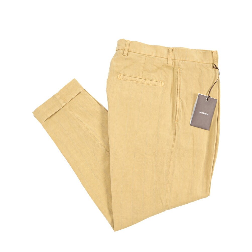 BERWICH “CHIAIA-GD” リヨセル混リネン ワンタックスラックス ベージュ(deserto265) 44 | GUARDAROBA MILANO OFFICIAL STORE