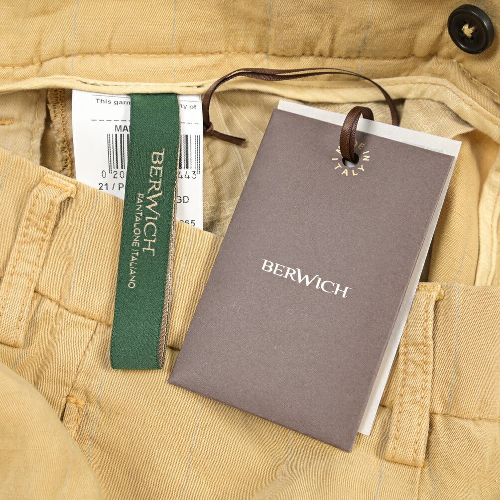 BERWICH “CHIAIA-GD” リヨセル混リネン ワンタックスラックス ベージュ(deserto265) 44 | GUARDAROBA MILANO OFFICIAL STORE