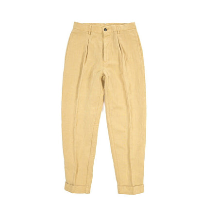 BERWICH “CHIAIA-GD” リヨセル混リネン ワンタックスラックス ベージュ(deserto265) 44 | GUARDAROBA MILANO OFFICIAL STORE