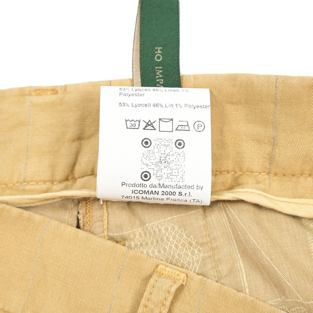 BERWICH “CHIAIA-GD” リヨセル混リネン ワンタックスラックス ベージュ(deserto265) 44 | GUARDAROBA MILANO OFFICIAL STORE