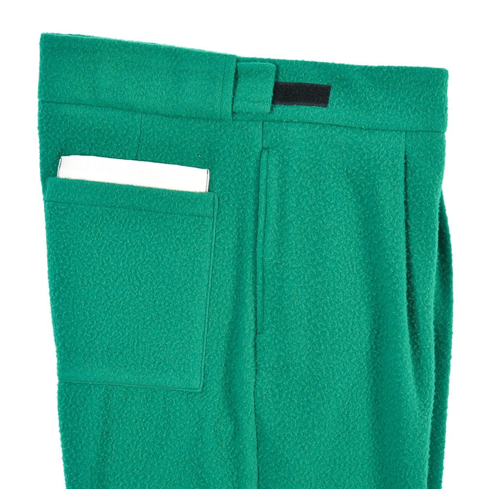 BERWICH “CHIAIA JOGGER 1P” ブークレ ワンタックウールパンツ グリーン(green) 48 | GUARDAROBA MILANO OFFICIAL STORE