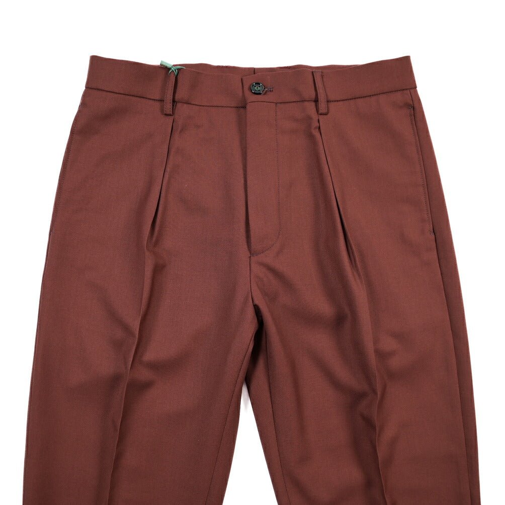 BERWICH “CHIAIA LONG” ヴァージンウール100% ワンタックスラックス ワインレッド(red) 46 | GUARDAROBA MILANO OFFICIAL STORE