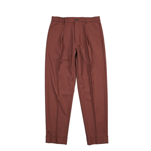 BERWICH “CHIAIA LONG” ヴァージンウール100% ワンタックスラックス ワインレッド(red) 46 | GUARDAROBA MILANO OFFICIAL STORE