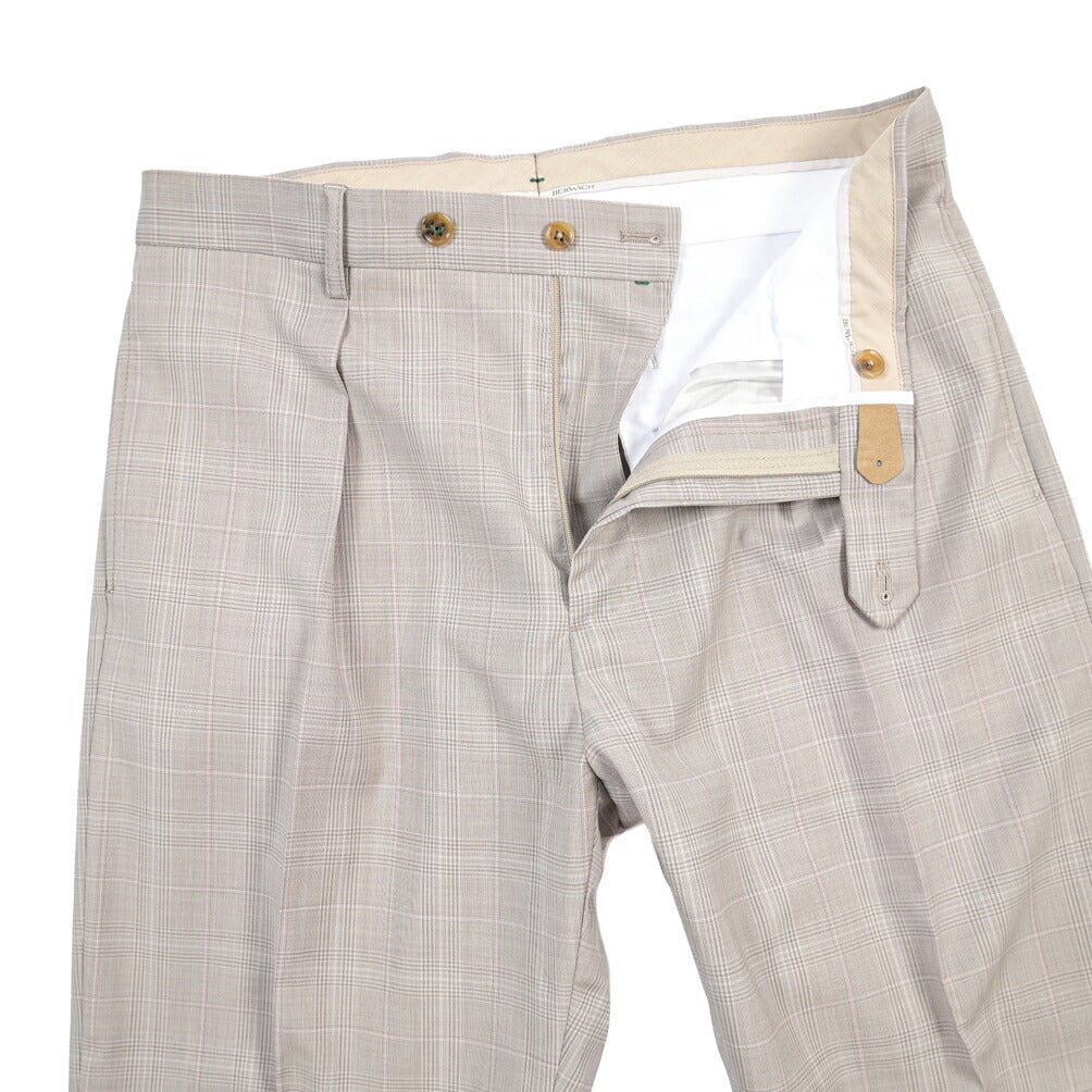 BERWICH “CHIAIA LONG” ヴァージンウール100% ワンタックスラックス グレー(lt rose) 46 | GUARDAROBA MILANO OFFICIAL STORE