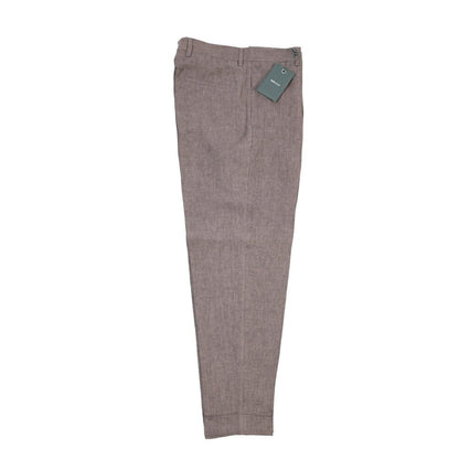 BERWICH “CHIAIA LONG” リネン100% ワンタックスラックス パープル(lt rose) 46 | GUARDAROBA MILANO OFFICIAL STORE