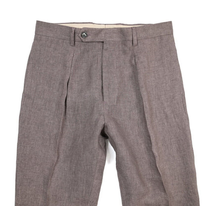 BERWICH “CHIAIA LONG” リネン100% ワンタックスラックス パープル(lt rose) 46 | GUARDAROBA MILANO OFFICIAL STORE