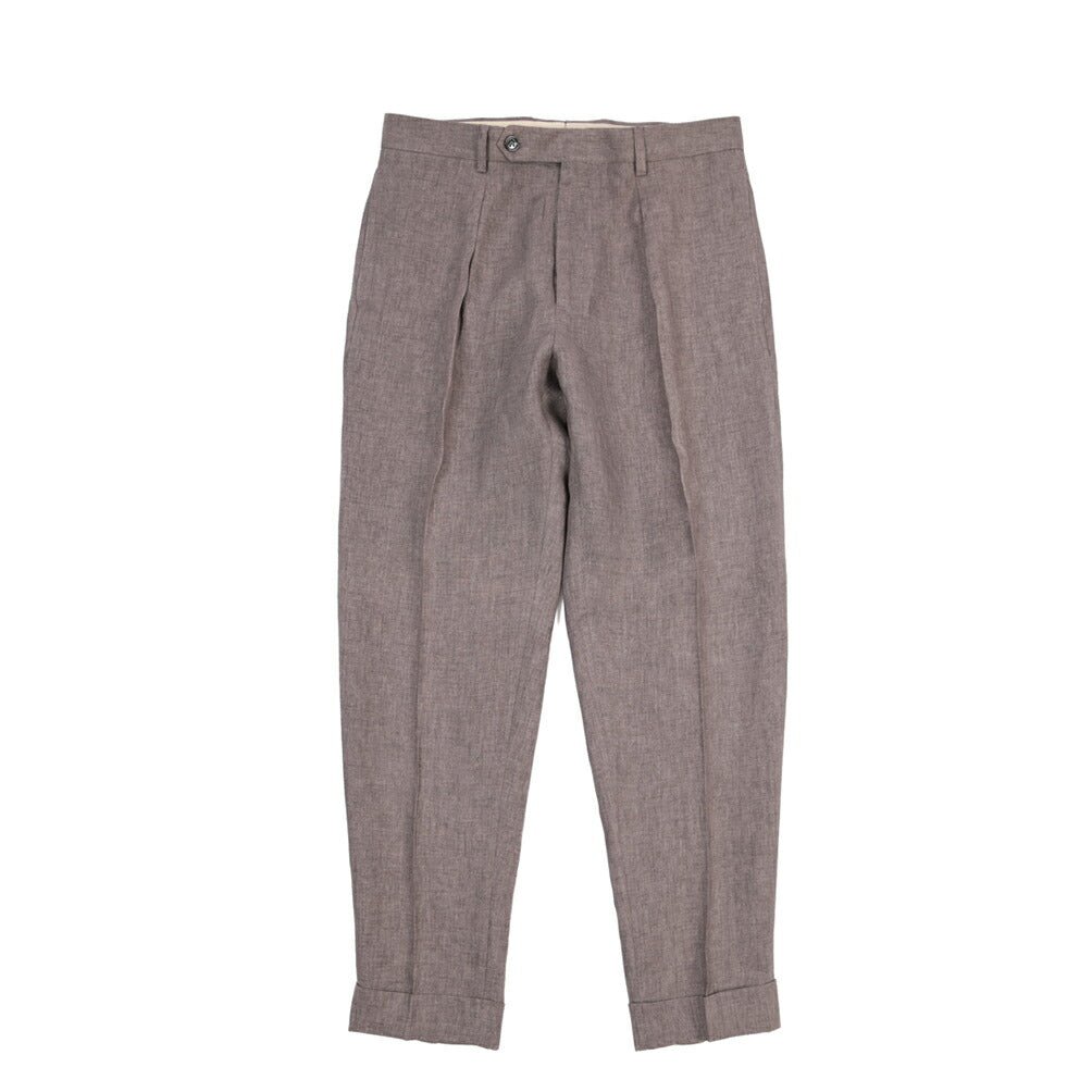 BERWICH “CHIAIA LONG” リネン100% ワンタックスラックス パープル(lt rose) 46 | GUARDAROBA MILANO OFFICIAL STORE