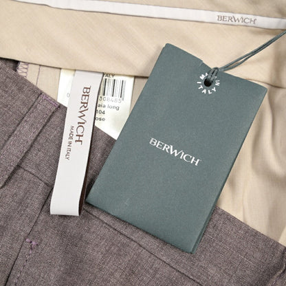 BERWICH “CHIAIA LONG” リネン100% ワンタックスラックス パープル(lt rose) 46 | GUARDAROBA MILANO OFFICIAL STORE