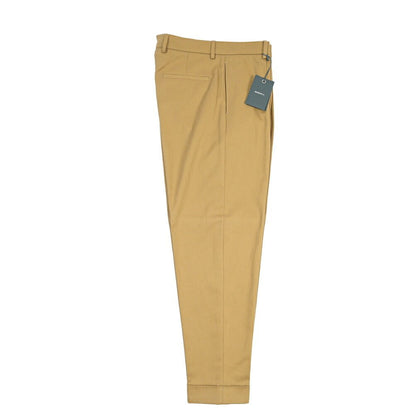 BERWICH “CHIAIA LONG” コットン100% ワンタックチノパンツ ライトブラウン(desert) 48 | GUARDAROBA MILANO OFFICIAL STORE