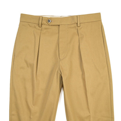 BERWICH “CHIAIA LONG” コットン100% ワンタックチノパンツ ライトブラウン(desert) 48 | GUARDAROBA MILANO OFFICIAL STORE