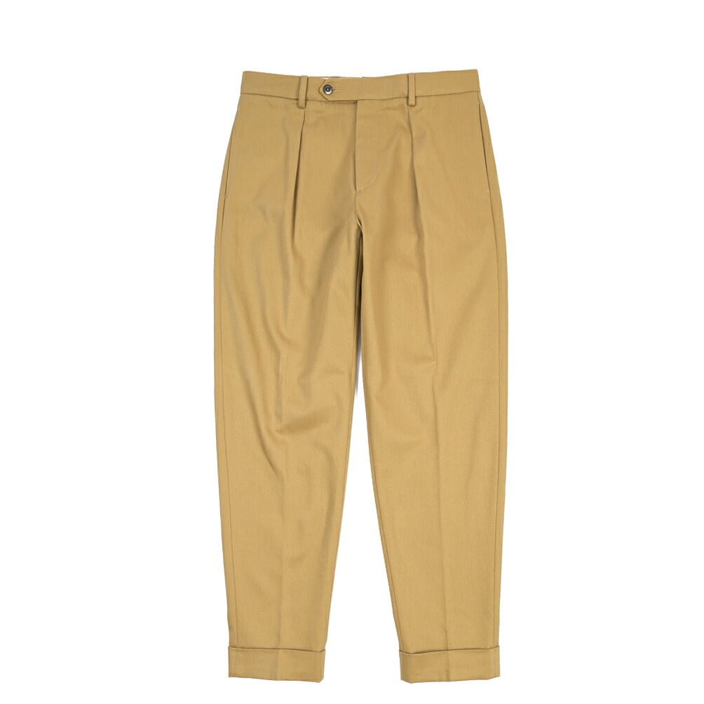 BERWICH “CHIAIA LONG” コットン100% ワンタックチノパンツ ライトブラウン(desert) 48 | GUARDAROBA MILANO OFFICIAL STORE