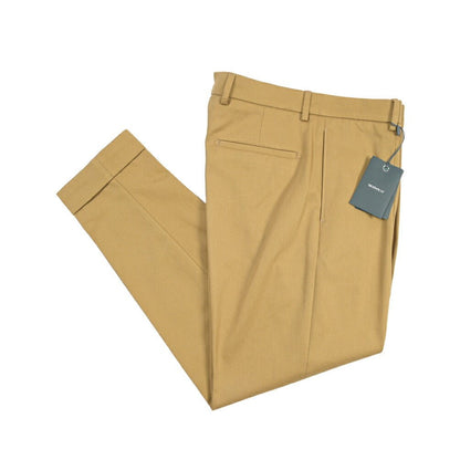 BERWICH “CHIAIA LONG” コットン100% ワンタックチノパンツ ライトブラウン(desert) 48 | GUARDAROBA MILANO OFFICIAL STORE