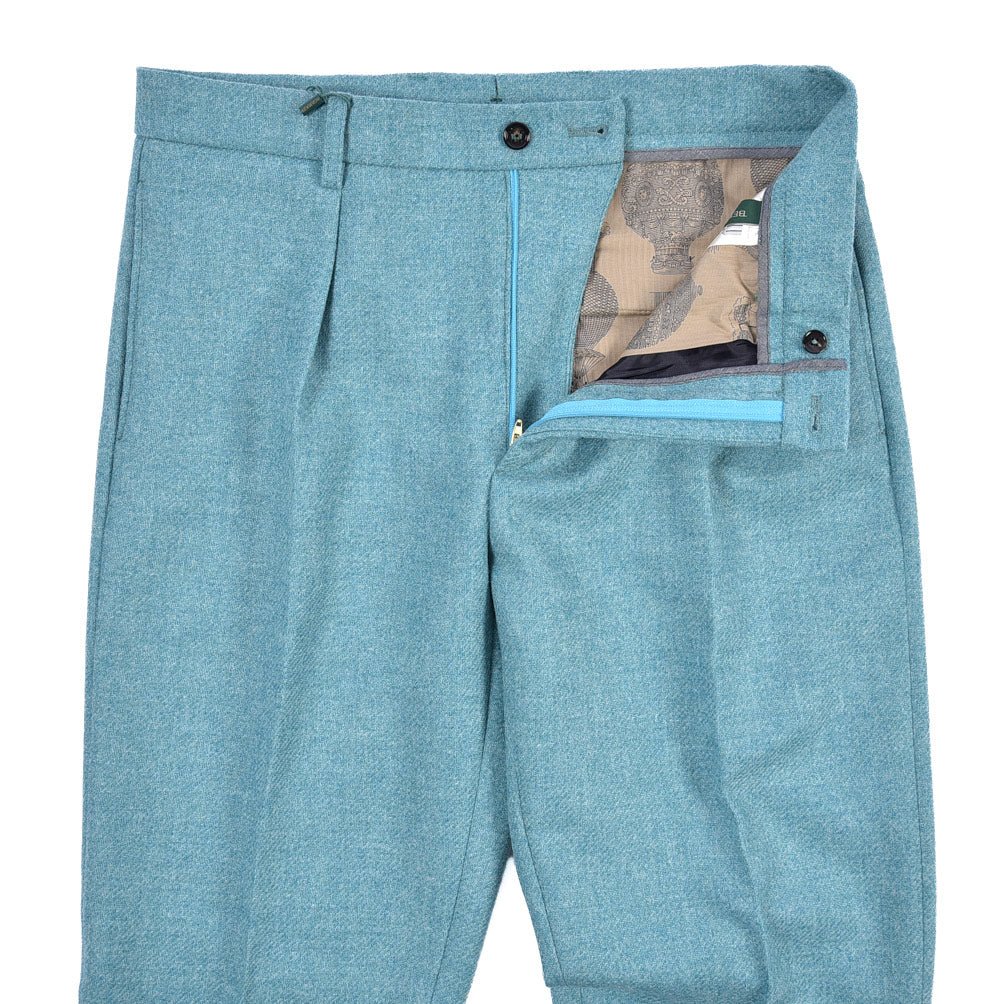 BERWICH “CHIAIA LONG 1P” ウール100% ワンタックスラックス グリーン(water green) 46 | GUARDAROBA MILANO OFFICIAL STORE