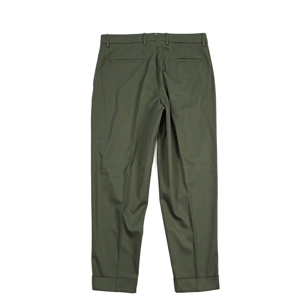 BERWICH “CHIAIA LONG 1P” ストレッチコットン ワンタックチノパンツ カーキグリーン(army) 50 | GUARDAROBA MILANO OFFICIAL STORE
