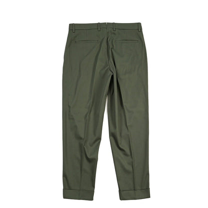 BERWICH “CHIAIA LONG 1P” ストレッチコットン ワンタックチノパンツ カーキグリーン(army) 50 | GUARDAROBA MILANO OFFICIAL STORE