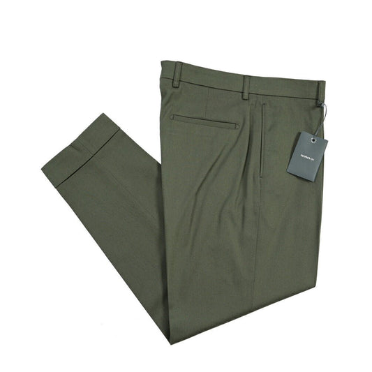 BERWICH “CHIAIA LONG 1P” ストレッチコットン ワンタックチノパンツ カーキグリーン(army) 50 | GUARDAROBA MILANO OFFICIAL STORE