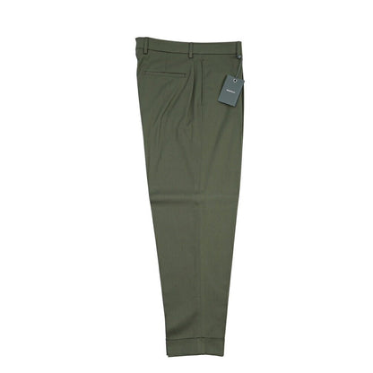 BERWICH “CHIAIA LONG 1P” ストレッチコットン ワンタックチノパンツ カーキグリーン(army) 50 | GUARDAROBA MILANO OFFICIAL STORE