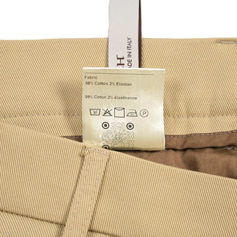 BERWICH “CHIAIA LONG 1P” ストレッチコットン ワンタックチノパンツ ベージュ(beige) 44 | GUARDAROBA MILANO OFFICIAL STORE