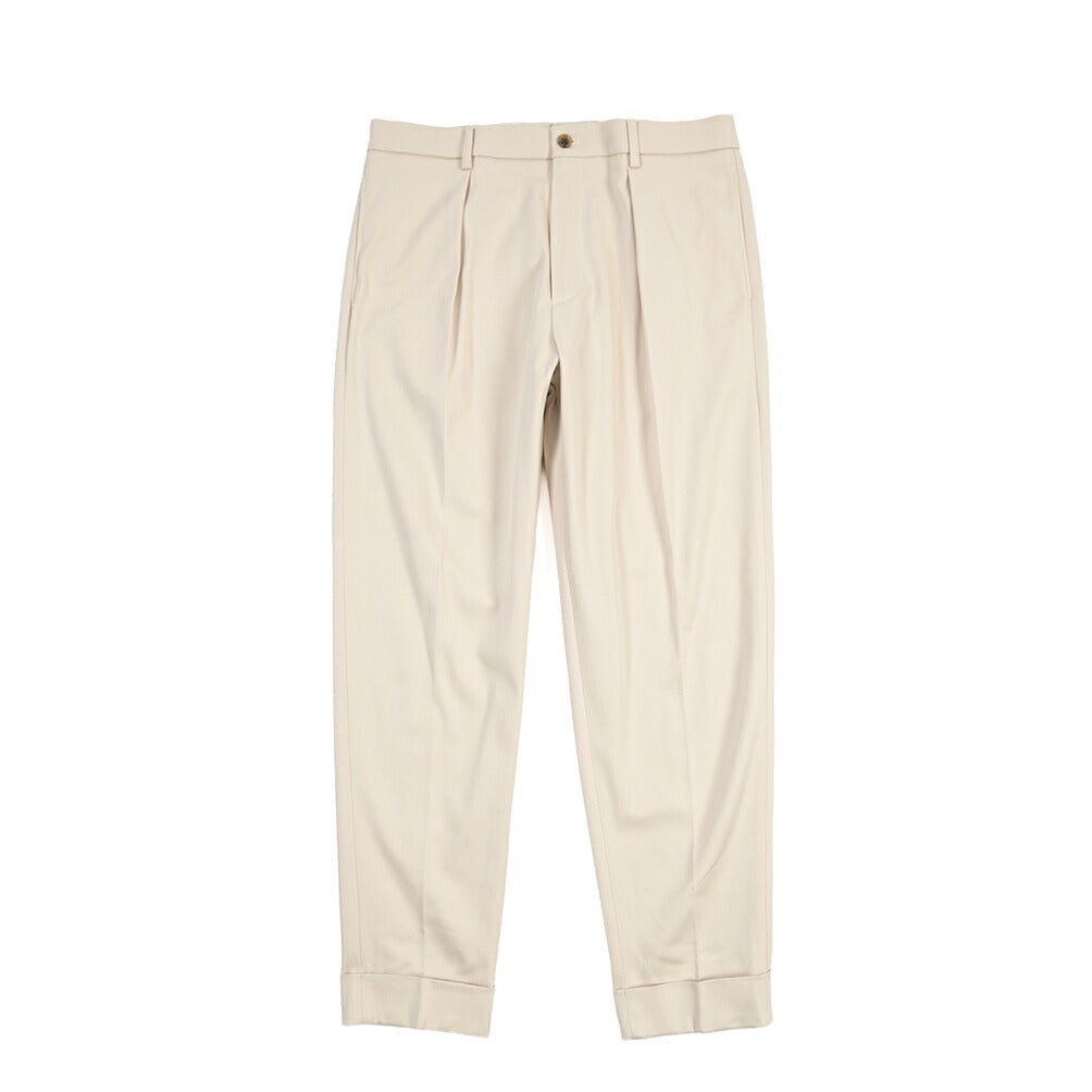 BERWICH “CHIAIA LONG 1P” ストレッチコットン ワンタックチノパンツ オフホワイト(ecru) 44 | GUARDAROBA MILANO OFFICIAL STORE