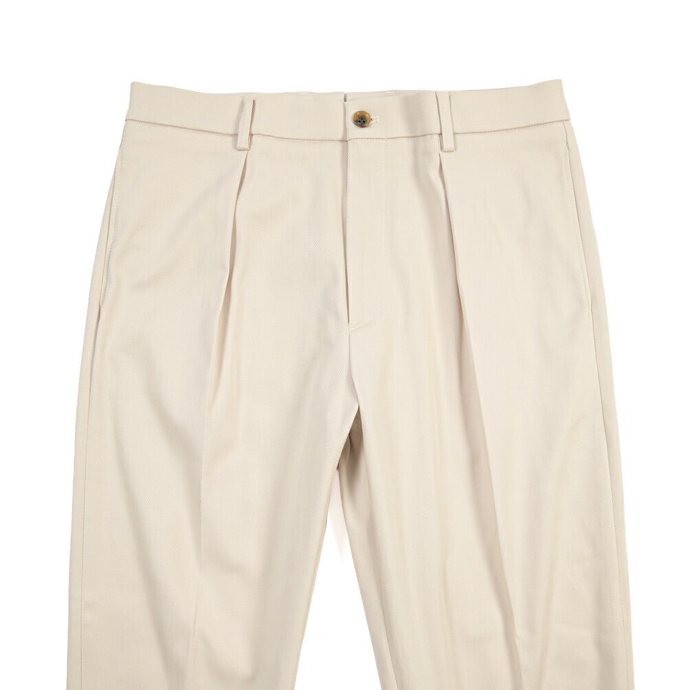 BERWICH “CHIAIA LONG 1P” ストレッチコットン ワンタックチノパンツ オフホワイト(ecru) 44 | GUARDAROBA MILANO OFFICIAL STORE