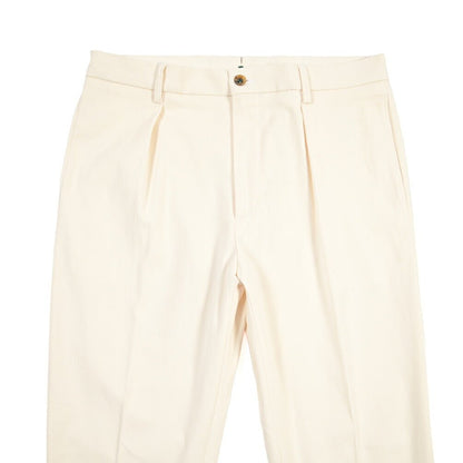 BERWICH “CHIAIA LONG 1P” ストレッチコットン ワンタックチノパンツ ホワイト(white) 46 | GUARDAROBA MILANO OFFICIAL STORE