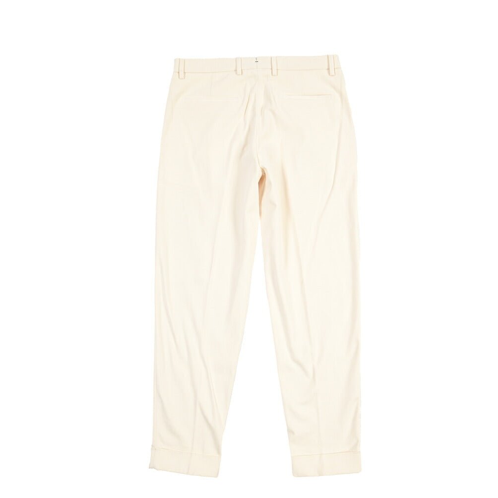 BERWICH “CHIAIA LONG 1P” ストレッチコットン ワンタックチノパンツ ホワイト(white) 46 | GUARDAROBA MILANO OFFICIAL STORE