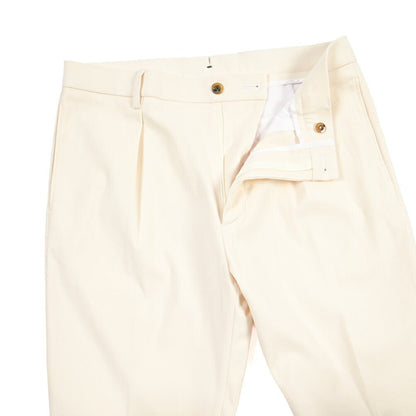 BERWICH “CHIAIA LONG 1P” ストレッチコットン ワンタックチノパンツ ホワイト(white) 46 | GUARDAROBA MILANO OFFICIAL STORE